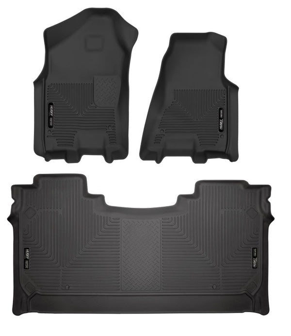 Husky Liners Weatherbeater Front & 2nd Seat Floor Liners for 2019 Dodge Ram 1500 Crew Cab - Black