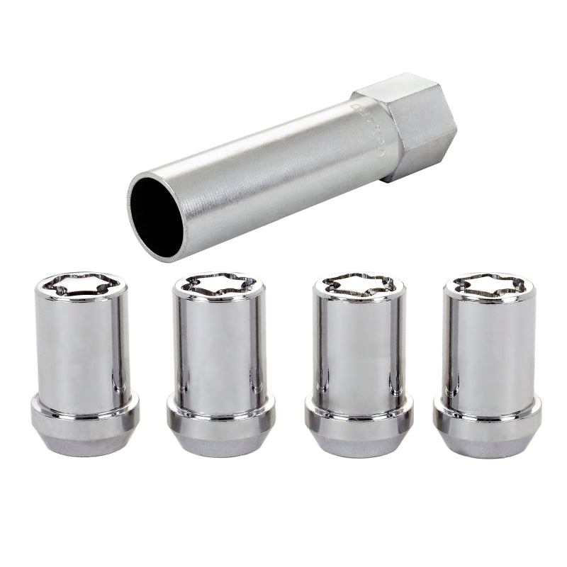 McGard Wheel Lock Nut Set - 4pk. (Tuner / Cone Seat) M12X1.25 / 13/16 Hex / 1.24in. Length - Chrome