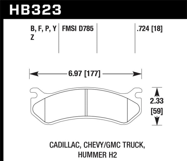Hawk LTS Street Rear Brake Pads for Chevy, GMC, Hummer