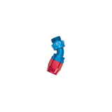 Russell Performance -10 AN Red/Blue 45 Degree Swivel Dry Sump Hose End (-8 Port 3/4in-16 Thread)