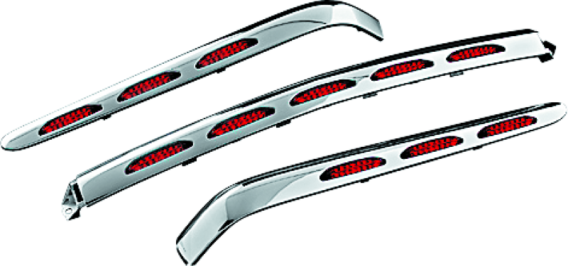 Kuryakyn L.E.D. Trunk Molding For 01-10 GL1800 Chrome Red Lens