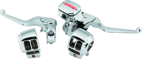 Bikers Choice Chrome Handlebar Control Kit  11/16" Bore  Harley FLT 19962007