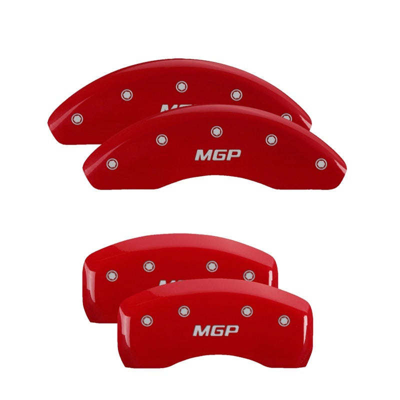 MGP 4 Caliper Covers Engraved Front & Rear JEEP Red finish silver ch