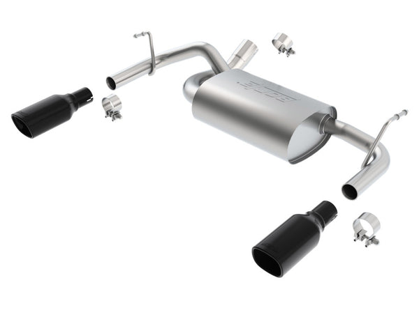 Borla Axle Back Exhaust for 12-16 Jeep Wrangler 3.6L AT/MT 4WD 2+4DR - Black Chrome Tips