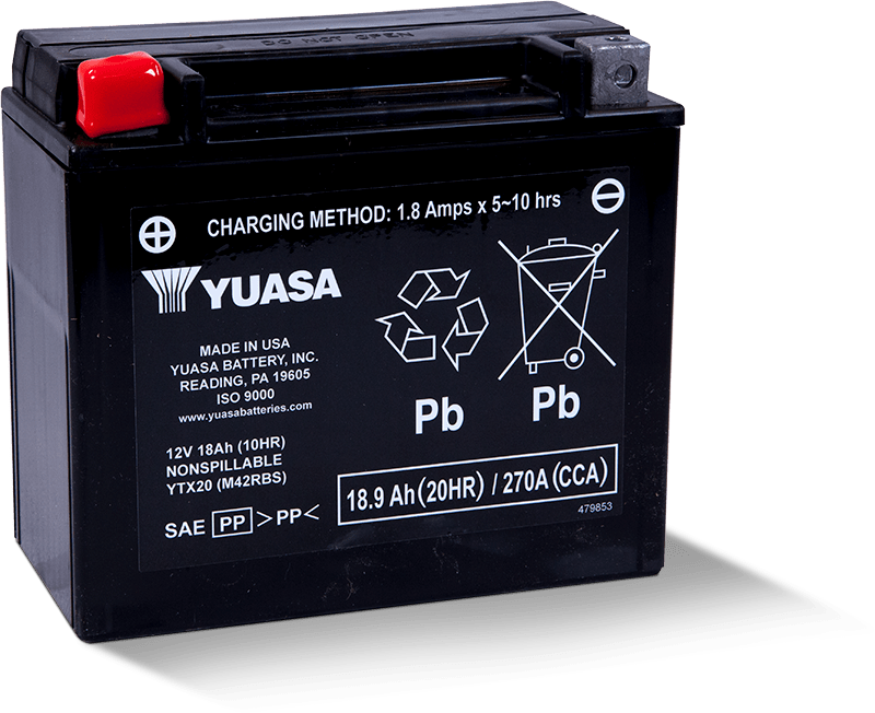 Yuasa YTX20 Maintenance Free AGM 12-Volt Battery