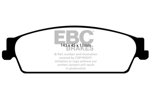 EBC Yellowstuff Rear Brake Pads for 2009-2014 Cadillac Escalade 6.0 Hybrid