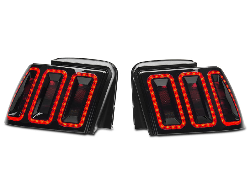 Raxiom 99-04 Ford Mustang Excluding 99-01 Cobra Icon LED Tail Lights- Black Housing (Smoked Lens)