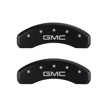 Load image into Gallery viewer, MGP 4 Caliper Covers Engraved Front &amp; Rear GMC Red finish silver ch