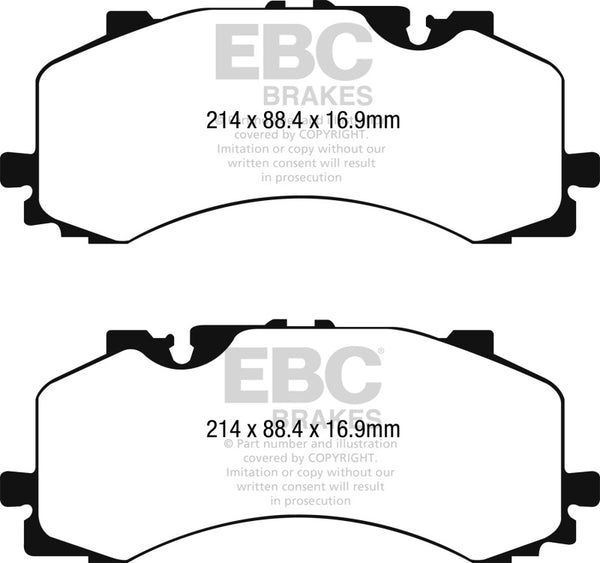 EBC Yellowstuff Performance Brake Pads for 2016+ Audi Q7 3.0L Supercharged