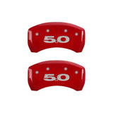 MGP Rear set 2 Caliper Covers Engraved Rear 50 Red finish silver ch