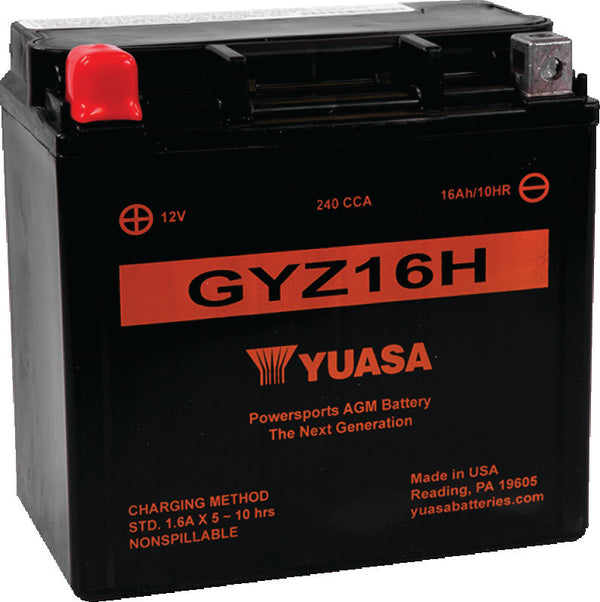 Yuasa GYZ16H High Performance Maintenance Free AGM 12-Volt Battery