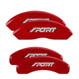 MGP 4 Caliper Covers Engraved Front & Rear No bolts/Sport Red finish silver ch