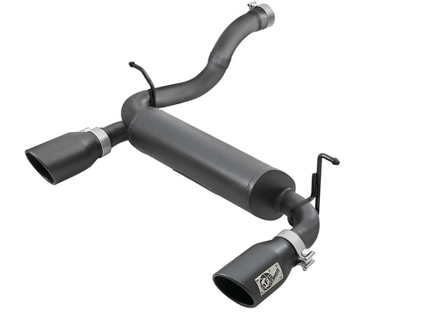 aFe Rebel Series 2.5" 409 SS Axle-Back Exhaust w/ Black Tips for 2018+ Jeep Wrangler JL V6 3.6L