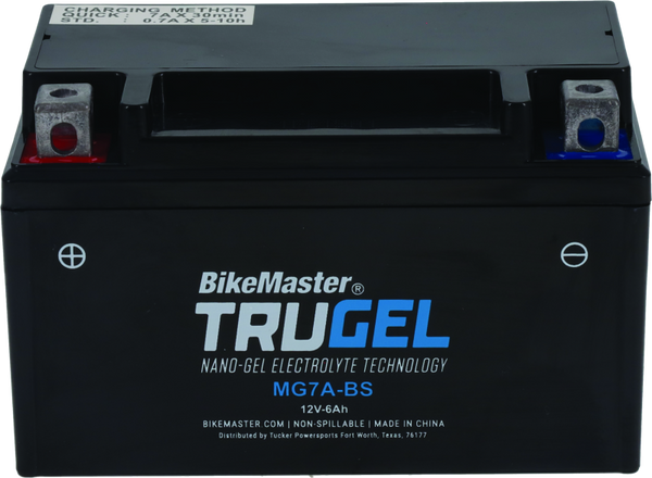 BikeMaster TruGel MG7A-BS Gel Motorcycle Battery 12V 125 CCA (151x87x94mm)