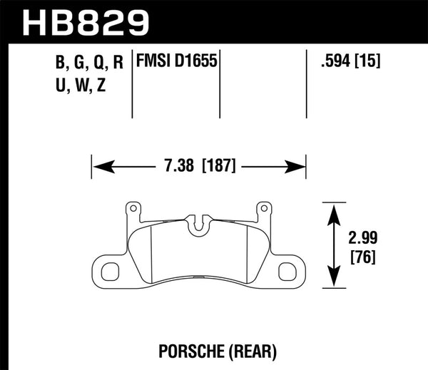 Hawk Performance Ceramic Brake Pads for 2012-2017 Porsche 911 - Rear