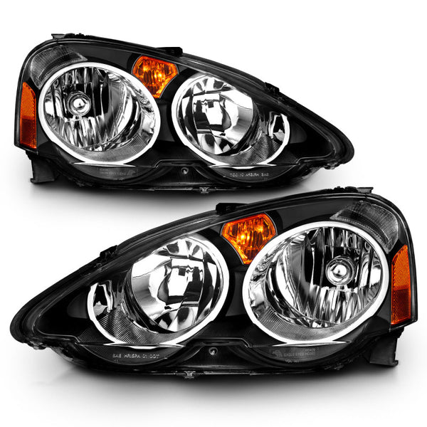 ANZO Crystal Headlights (Black Housing) for 20022004 Acura RSX