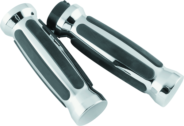 Bikers Choice Dual Cable Sensation Grips Chrome & Black for 1981-2017 XL & Big Twin
