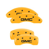 MGP 4 Caliper Covers Engraved Front & Rear GMC Yellow finish black ch