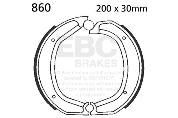 EBC 78-09/80 BMW R 45/45 N Rear Brake Shoe