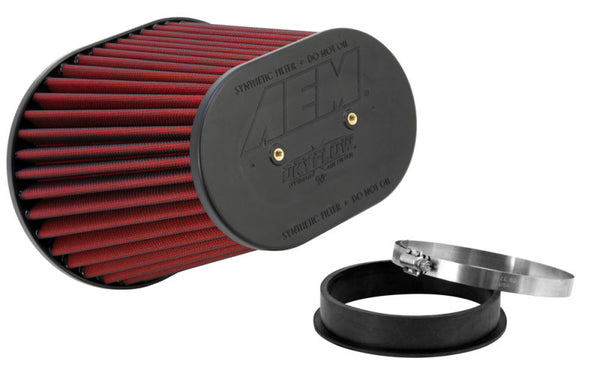 AEM Dryflow Oval Tapered Air Filter - 8in x 10.5in Base, 5in x 7.75in Top, 8in Height