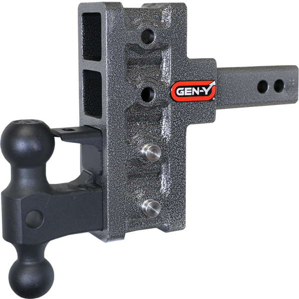 GEN-Y Mega Duty 2in Shank 5in Offset Drop 16K Hitch with Dual-Ball & Pintle Lock