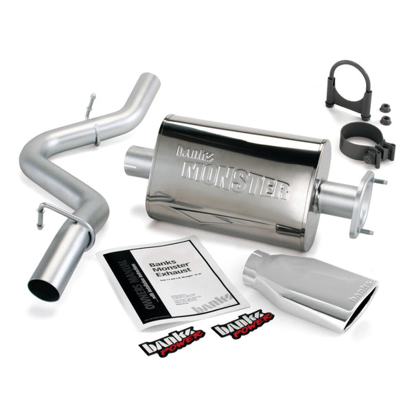 Banks Power Monster Catback Exhaust System 04-06 Jeep Wrangler Unlimited 4.0L - SS Single w/ Chrome Tip