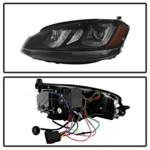 Load image into Gallery viewer, Spyder Volkswagen Golf VII 14-16 Projector Headlights DRL LED Blk Stripe Blk PRO-YD-VG15-BLK-DRL-BK