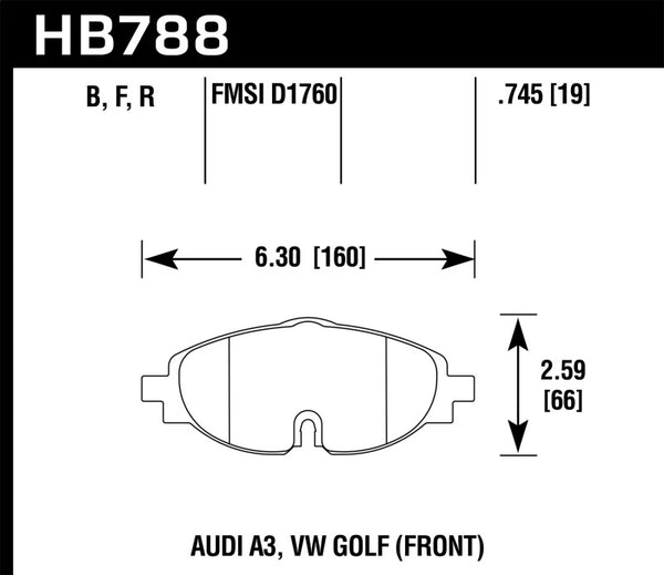 Hawk Performance Ceramic Street Brake Pads for 15-17 VW Golf / Audi A3/A3 Quattro