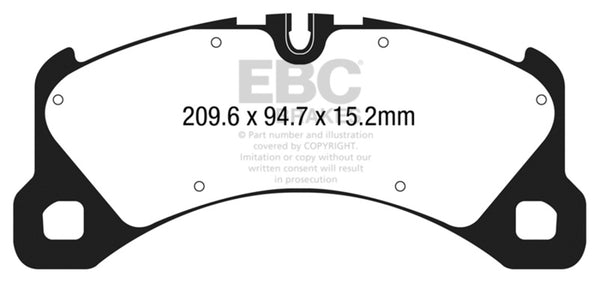 EBC Yellowstuff Front Brake Pads for 2014+ Porsche Macan 3.0 Twin Turbo