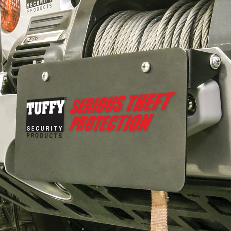 Tuffy Flipup License Plate Holder- Winch W/Hawse- Blk