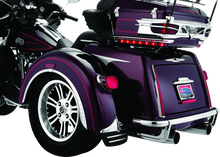 Load image into Gallery viewer, Rear Mud Flaps by Kuryakyn - Chrome Finish | Universal Trike Protection System