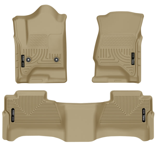 Husky Liners WeatherBeater Tan Floor Liners for 2014 Chevrolet Silverado/GMC Sierra