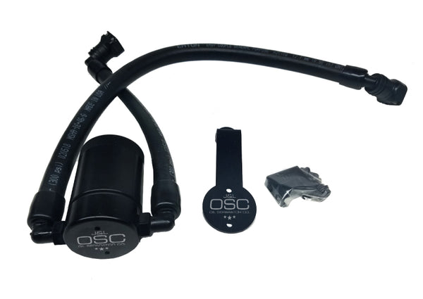 J&L Oil Separator for 2011-2017 Ford Mustang GT - Driver Side - 3.0L - Black Anodized