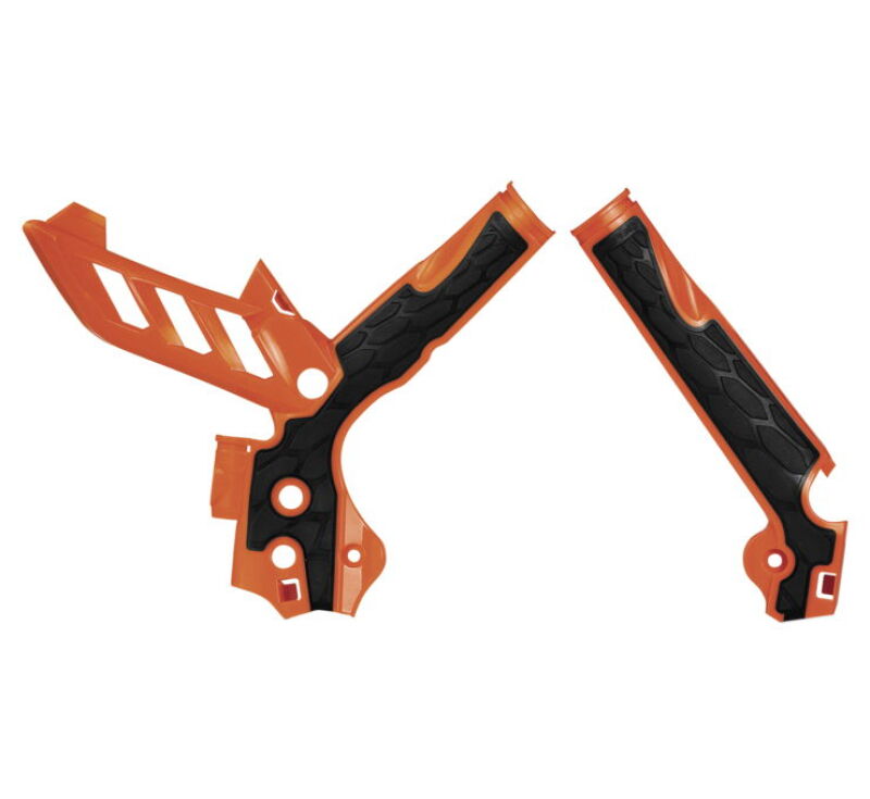 Acerbis 11-15 KTM SX125/150/SX250/XC/SX-F/XC-F/ EXC/XC-W/XCF-W Frame Guards- X-Grip - 16 Org/Black