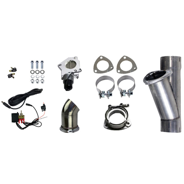 Granatelli 3.0in Electronic Exhaust Cutout - Aluminized Mild Steel with Slip Fit