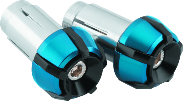 BikeMaster Anti-Vibration Bar Ends Black/Blue - Aircraft Alloy Comfort Upgrade