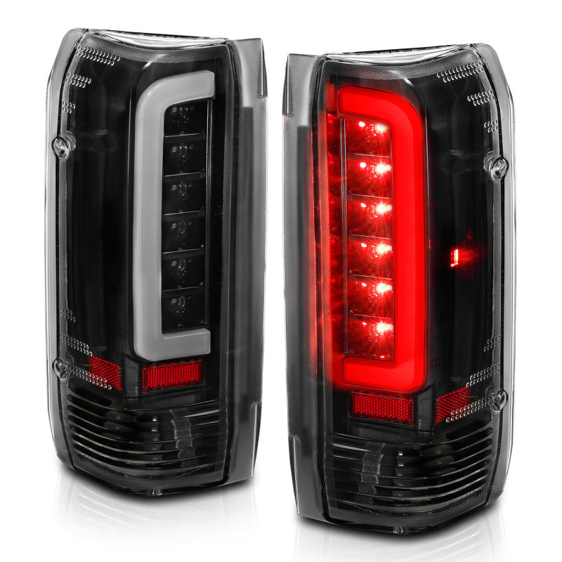 F150 Taillights LED Black Housing Clear Lens (1987-1996) - ANZO Pair