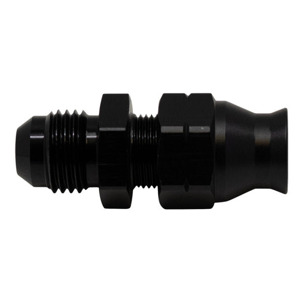 DeatschWerks 6AN Male Flare to 5/16in Hardline Compression Adapter - Matte Black