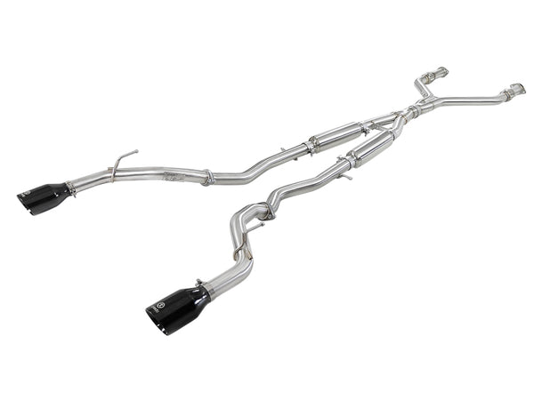 aFe Takeda 2.5in 304 SS Cat-Back Exhaust System with Black Tips for 2016-2024 Infiniti Q50 V6 3.0L