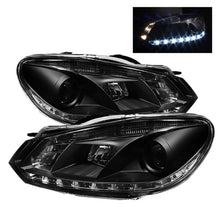 Load image into Gallery viewer, Spyder Volkswagen Golf/GTI 10-13 Projector Headlights Halogen Model- DRL Blk PRO-YD-VG10-DRL-BK