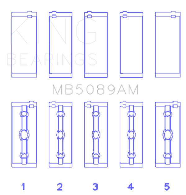King Engine Bearings Toyota 1RZ Crankshaft Main Bearing Set - Size STD