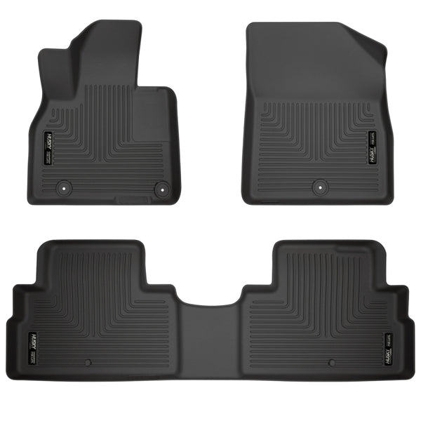 Husky Liners Weatherbeater Front & 2nd Seat Floor Liners for 2020 Kia Telluride - Black