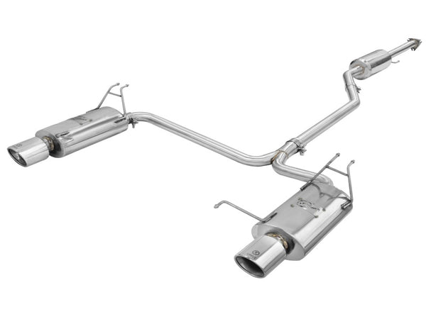 aFe Takeda 2.25in to 2in Cat-Back Exhaust System with Polished Tips for 08-12 Honda Accord Coupe V6 3.5L