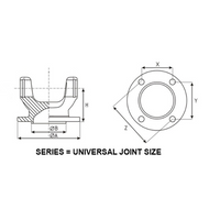 5004010 Driveshaft Flange Yoke Series 1350 fits 2007-2015 Toyota Tundra
