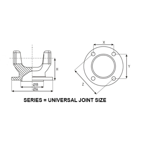 5004010 Driveshaft Flange Yoke Series 1350 fits 2007-2015 Toyota Tundra
