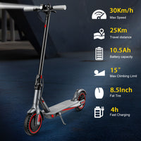 V8 Electric Bike 350W Motor 36V 10.5Ah Battery – 8.5" Honeycomb Tires, 3-Speed Modes & Lightweight Design