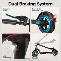 V10 Electric Long Range Scooter 500W Motor 36V 15Ah Battery – 10" Air Tires, Foldable Design & 3-Speed Modes