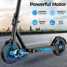 Load image into Gallery viewer, V10 Electric Long Range Scooter 500W Motor 36V 15Ah Battery – 10" Air Tires, Foldable Design &amp; 3-Speed Modes