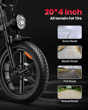 Load image into Gallery viewer, G60 Electric Bike 1000W Motor 48V 20Ah Battery – 20×4" Off-Road Fat Tire eBike with Shimano 7-Speed &amp; Dual Disc Brakes