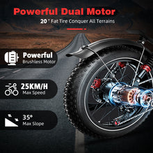 Load image into Gallery viewer, S8-Dual 2000W Motor 7 Speed 20inch Electric City Bike 48V 25AH Single Motor E-Bike Electric Fat Tire